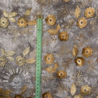 Tessuto di cotone TIE DYE EMBROIDERY Poppy design F