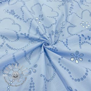 Tessuto di cotone VOILE Puffy blue