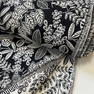 Tessuto decorativo jacquard Valerian allover noir