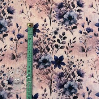 Mussola/Doppia garza Stylish flowers design B digital print