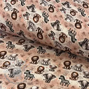 Mussola/Doppia garza Safari buddys design C digital print