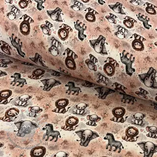 Mussola/Doppia garza Safari buddys design C digital print