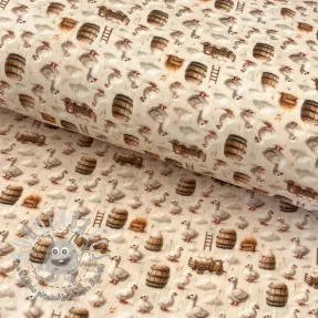 Mussola/Doppia garza Little farm animals design C digital print