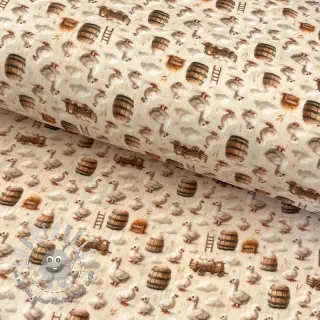 Mussola/Doppia garza Little farm animals design C digital print