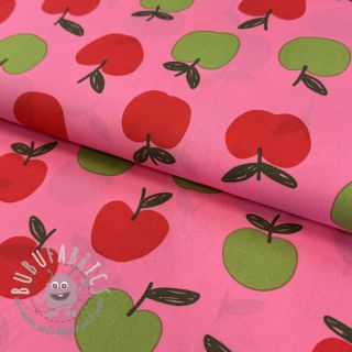 Tessuto di cotone Fruit apple pink digital print