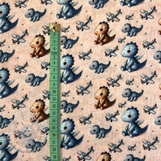 Mussola/Doppia garza Baby dino design A digital print