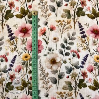 Mussola/Doppia garza Stylish flowers design D digital print