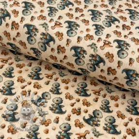 Mussola/Doppia garza Baby dino design B digital print