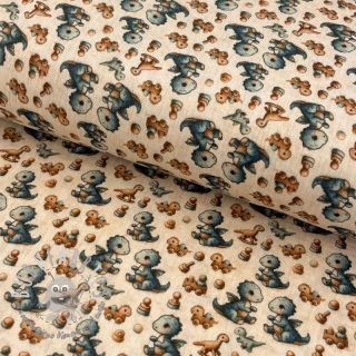 Mussola/Doppia garza Baby dino design B digital print