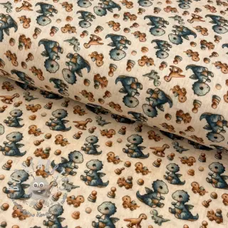 Mussola/Doppia garza Baby dino design B digital print