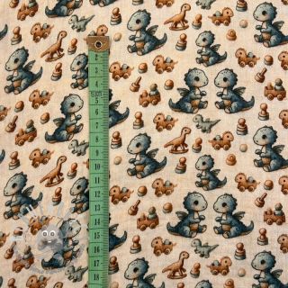 Mussola/Doppia garza Baby dino design B digital print