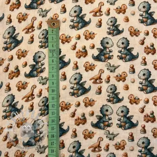 Mussola/Doppia garza Baby dino design B digital print
