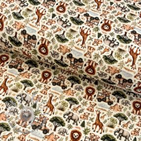 Mussola/Doppia garza Safari buddys design E digital print