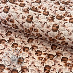 Mussola/Doppia garza Little farm animals design D digital print
