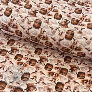 Mussola/Doppia garza Little farm animals design D digital print