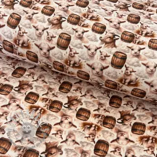 Mussola/Doppia garza Little farm animals design D digital print