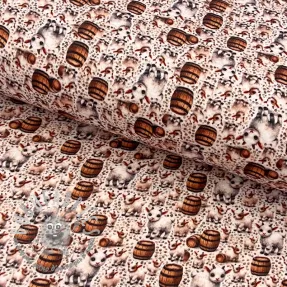 Mussola/Doppia garza Little farm animals design B digital print
