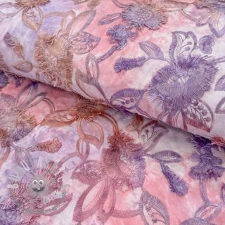 Tessuto di cotone TIE DYE EMBROIDERY Swingy design D