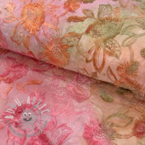 Tessuto di cotone TIE DYE EMBROIDERY Swingy design B