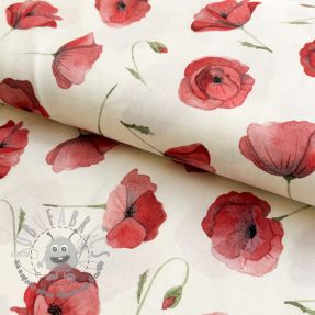 Tessuto di cotone Watercolour Poppy