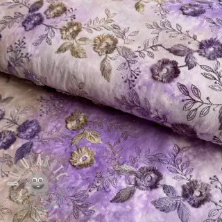 Tessuto di cotone TIE DYE EMBROIDERY Poppy design J