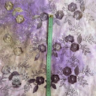 Tessuto di cotone TIE DYE EMBROIDERY Poppy design J