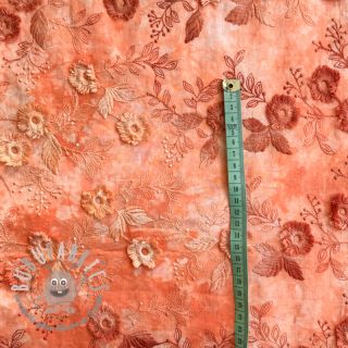 Tessuto di cotone TIE DYE EMBROIDERY Poppy design H