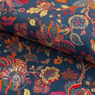 Tessuto decorativo jacquard Inaya bleu