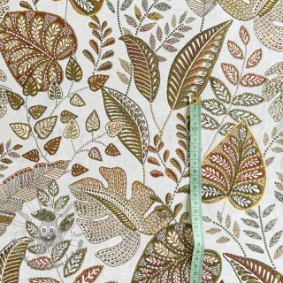 Tessuto decorativo jacquard Euphoria blanc kaki