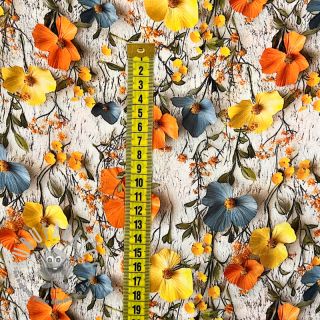 Viscosa RAYON POPLIN Flowy flowers design B digital print