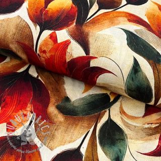 Viscosa con lino Marigold design F digital print