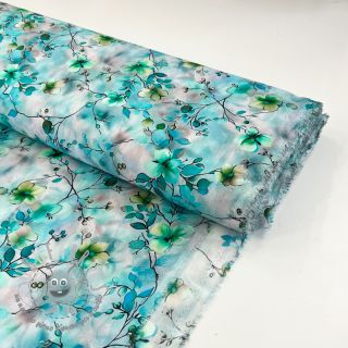 Viscosa RAYON POPLIN Bright flowers design E digital print