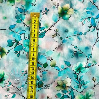 Viscosa RAYON POPLIN Bright flowers design E digital print
