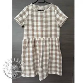 Mussola/Doppia garza Double sided CHECKS MINI sand