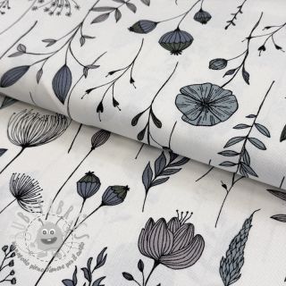 Tessuto decorativo premium Hand Drawn Flowers