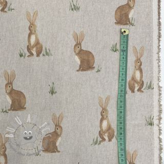 Tessuto decorativo Linenlook Aquarel Woodland Rabbit