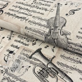Tessuto decorativo Linenlook Music Notes