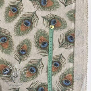 Tessuto decorativo Linenlook Peacock Feather Chique