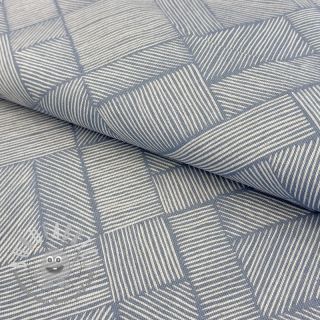 Tessuto decorativo Linenlook Line Diagonal Patchwork petrol