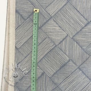 Tessuto decorativo Linenlook Line Diagonal Patchwork petrol