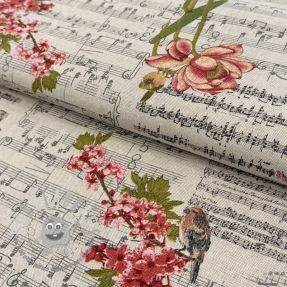 Tessuto decorativo Linenlook Notes and roses