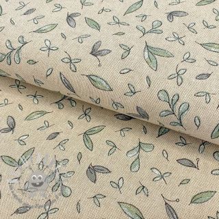 Tessuto decorativo Linenlook Leaf soft watercolor