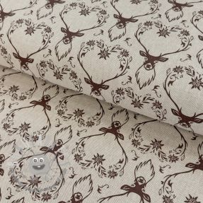 Tessuto decorativo Linenlook Deer heart edelweiss