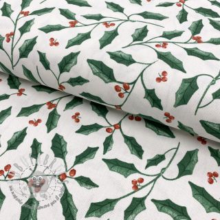 Tessuto decorativo premium Holly branch Xmas