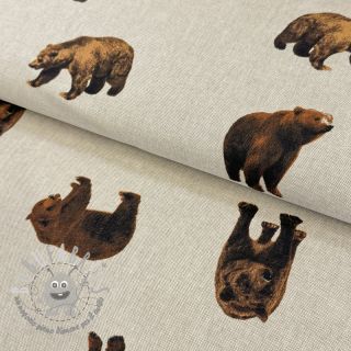 Tessuto decorativo Linenlook Brown bear