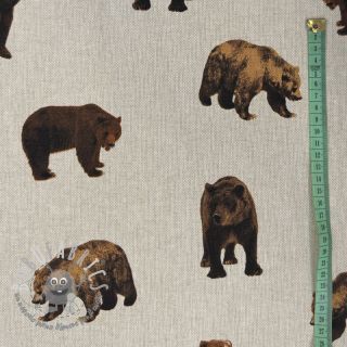 Tessuto decorativo Linenlook Brown bear