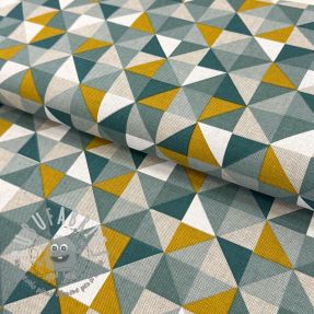Tessuto decorativo Linenlook Geometric Tile bottle green