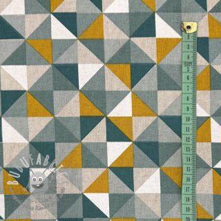 Tessuto decorativo Linenlook Geometric Tile bottle green