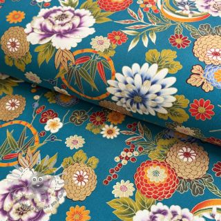 Tessuto di cotone JAPAN Chihiro turquoise