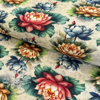 Viscosa con lino Clover design D digital print